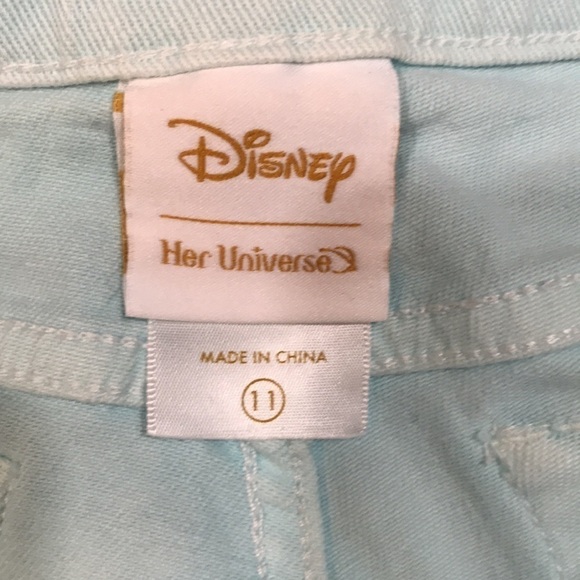 Disney Her Universe “Little Mermaid” 30th Anniversary Mint Green Denim Shorts - Picture 9 of 13